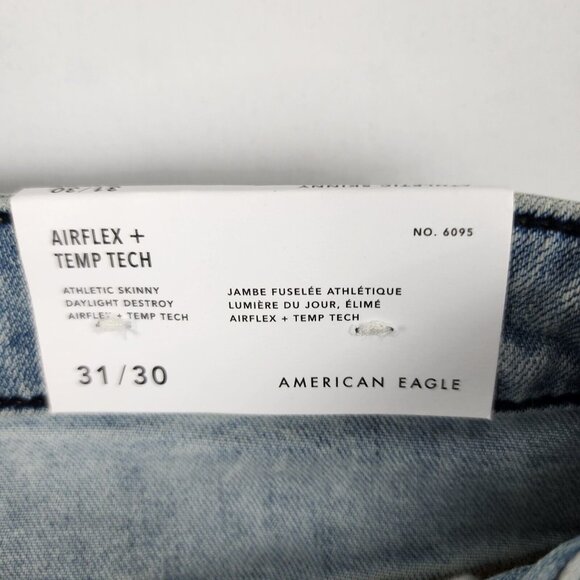 SOLD OUT American Eagle Jeans Mens 31x30 Blue Airflex + Temp Tech Skinny NWT - Picture 12 of 13